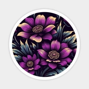 Pink Floral Illustration Magnet